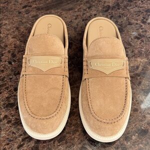 Christian Dior Dior boy slide mocassin loafer flats corde beige suede sz 40